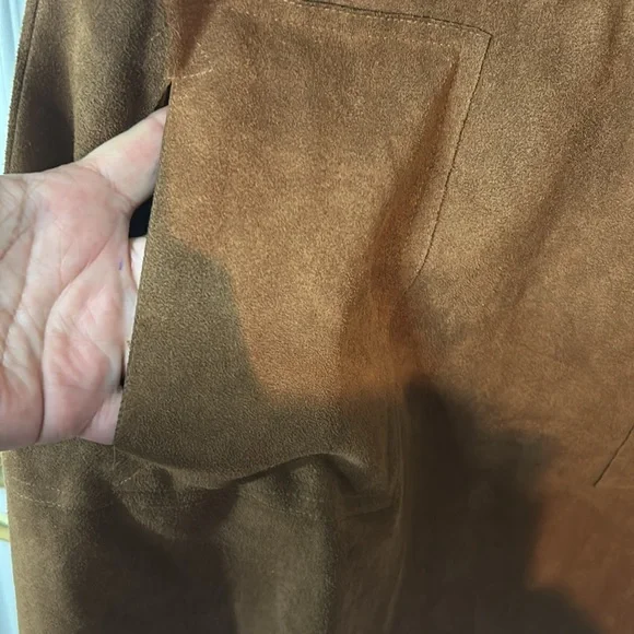 NWT Ladies Size XS Dex short sleeve Faux Suede Drop Waist Dress - Picture 5 of 12